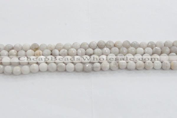 CAG8516 15.5 inches 10mm faceted round grey agate beads wholesale