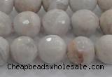 CAG8518 15.5 inches 14mm faceted round grey agate beads wholesale