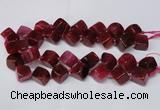 CAG8574 15.5 inches 15*16mm - 17*18mm cube dragon veins agate beads