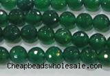 CAG8583 15.5 inches 8mm faceted round green agate gemstone beads