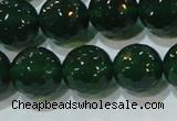 CAG8586 15.5 inches 16mm faceted round green agate gemstone beads