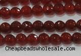 CAG8590 15.5 inches 6mm faceted round red agate gemstone beads