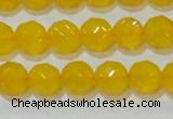 CAG8603 15.5 inches 10mm faceted round yellow agate gemstone beads