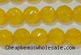 CAG8604 15.5 inches 12mm faceted round yellow agate gemstone beads