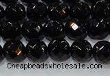 CAG8612 15.5 inches 10mm faceted round black agate gemstone beads