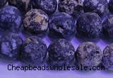 CAG8653 15.5 inches 10mm round matte blue ocean agate beads