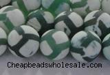 CAG8723 15.5 inches 12mm round matte tibetan agate gemstone beads