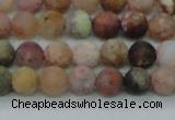 CAG8745 15.5 inches 4mm round matte rainbow agate beads