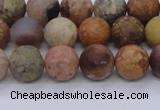 CAG8747 15.5 inches 8mm round matte rainbow agate beads