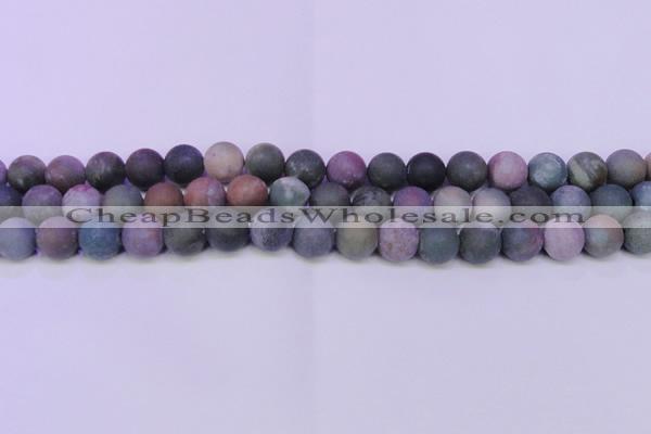 CAG8860 15.5 inches 4mm round matte india agate beads