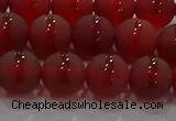 CAG8902 15.5 inches 8mm round matte red agate beads wholesale