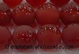 CAG8908 15.5 inches 8mm round matte red agate beads wholesale