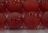 CAG8909 15.5 inches 10mm round matte red agate beads wholesale