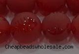 CAG8910 15.5 inches 12mm round matte red agate beads wholesale