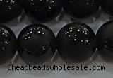 CAG8927 15.5 inches 10mm round matte black agate beads wholesale