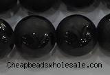 CAG8928 15.5 inches 12mm round matte black agate beads wholesale