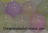 CAG8934 15.5 inches 12mm round matte colorful agate beads wholesale