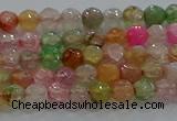 CAG8938 15.5 inches 4mm faceted round fire crackle agate beads