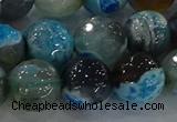 CAG8944 15.5 inches 8mm faceted round fire crackle agate beads