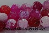 CAG8973 15.5 inches 10mm faceted round fire crackle agate beads