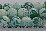 CAG9009 15.5 inches 10mm faceted round fire crackle agate beads