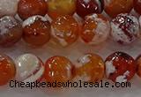 CAG9016 15.5 inches 10mm faceted round fire crackle agate beads