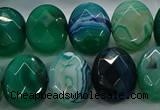 CAG9058 15.5 inches 15*20mm faceted oval line agate beads