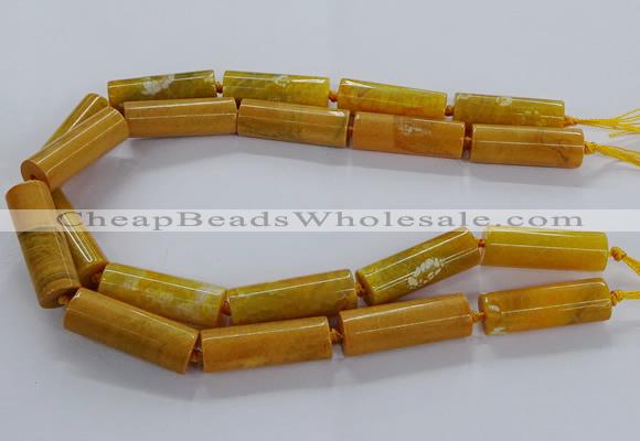 CAG9085 15.5 inches 12*46mm - 13*48mm tube dragon veins agate beads