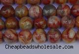 CAG9100 15.5 inches 4mm round red crazy lace agate beads