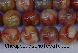 CAG9103 15.5 inches 10mm round red crazy lace agate beads