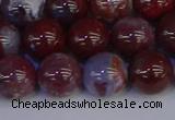 CAG9124 15.5 inches 12mm round red lightning agate beads