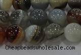 CAG9150 15.5 inches 10mm round line agate beads wholesale