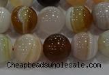 CAG9158 15.5 inches 12mm round line agate beads wholesale