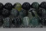 CAG9186 15.5 inches 8mm round line agate beads wholesale