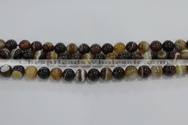 CAG9204 15.5 inches 10mm round line agate gemstone beads