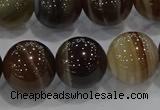 CAG9206 15.5 inches 14mm round line agate gemstone beads