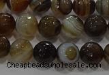 CAG9213 15.5 inches 8mm faceted round line agate gemstone beads