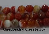 CAG9229 15.5 inches 4mm faceted round line agate beads wholesale