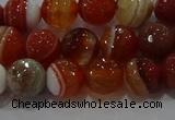 CAG9231 15.5 inches 8mm faceted round line agate beads wholesale