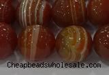 CAG9234 15.5 inches 14mm faceted round line agate beads wholesale