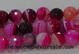 CAG9240 15.5 inches 6mm faceted round line agate beads wholesale