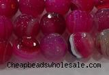 CAG9242 15.5 inches 10mm faceted round line agate beads wholesale