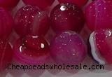 CAG9244 15.5 inches 14mm faceted round line agate beads wholesale