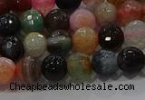 CAG9251 15.5 inches 10mm faceted round line agate beads wholesale