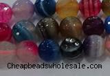 CAG9257 15.5 inches 8mm faceted round line agate beads wholesale