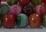 CAG9266 15.5 inches 12mm faceted round line agate beads wholesale