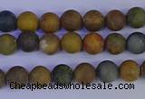 CAG9280 15.5 inches 4mm round matte ocean jasper beads wholesale