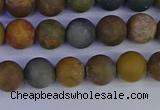 CAG9281 15.5 inches 6mm round matte ocean jasper beads wholesale