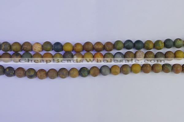 CAG9282 15.5 inches 8mm round matte ocean jasper beads wholesale