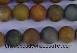 CAG9283 15.5 inches 10mm round matte ocean jasper beads wholesale